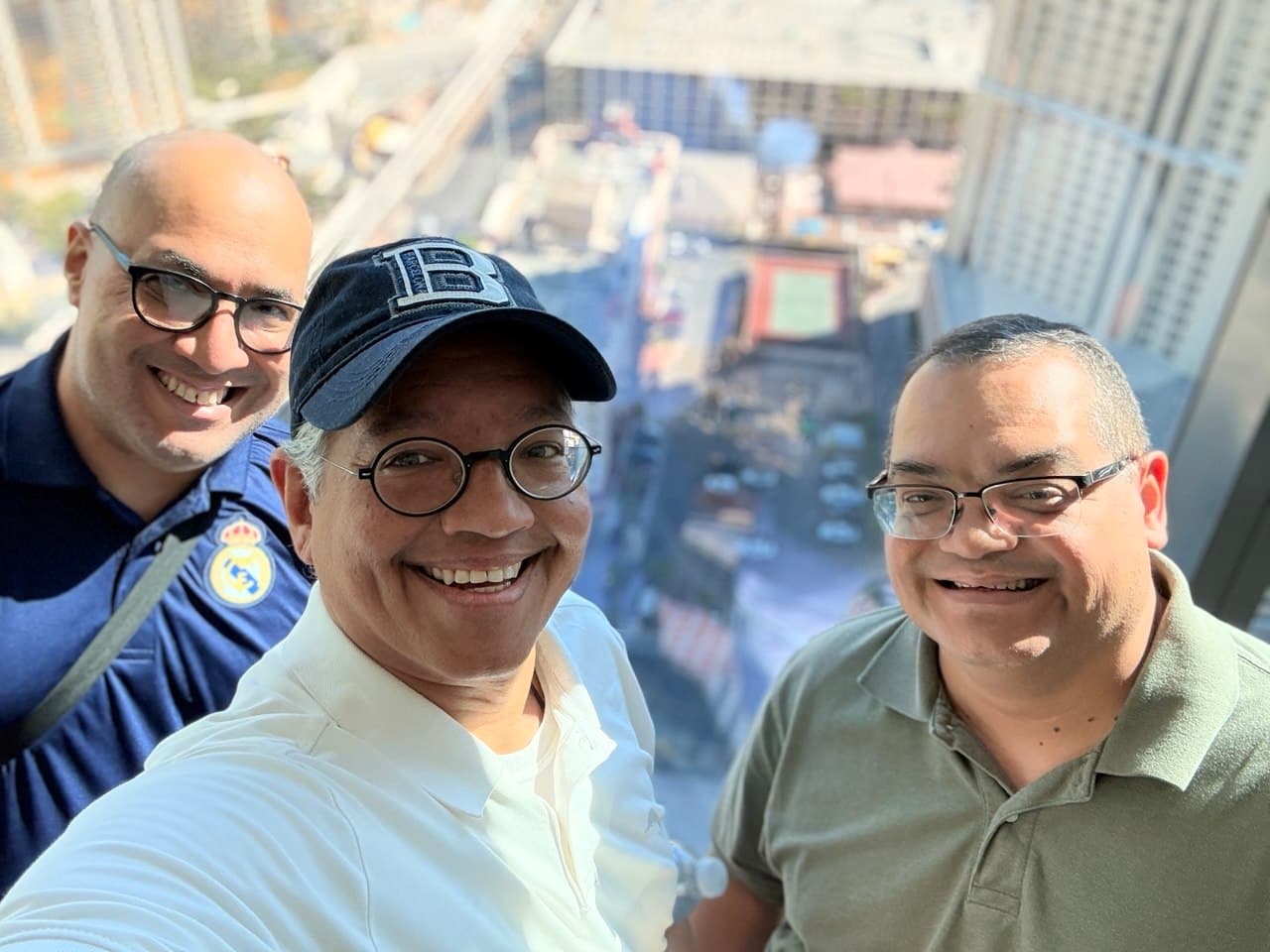 The three friends settling into the Elara suite