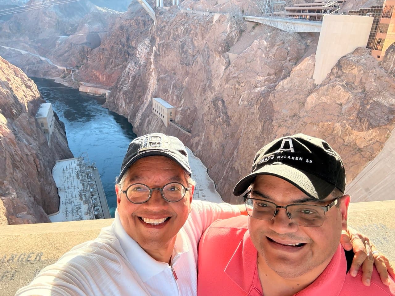 Richie and Alejo taking a selfie overlooking Hoover Dam